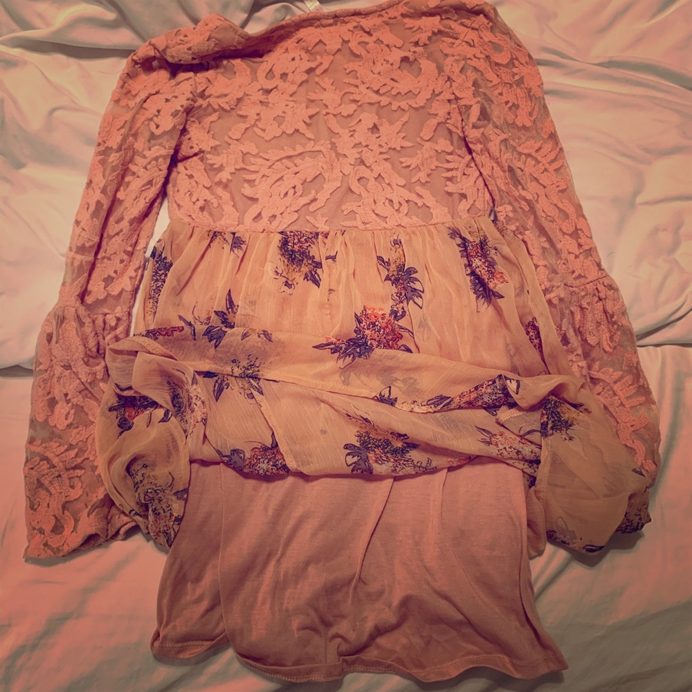 Pink flowery dress